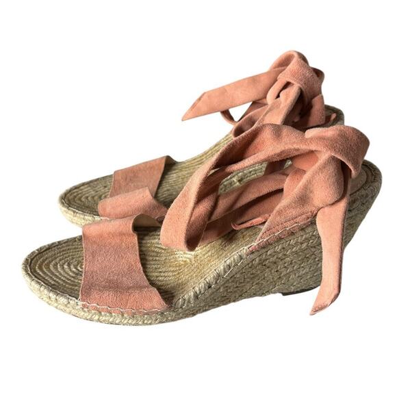 Loeffler Randall Harper Espadrille Wedge Sandal Pink Size 10 - Picture 3 of 5